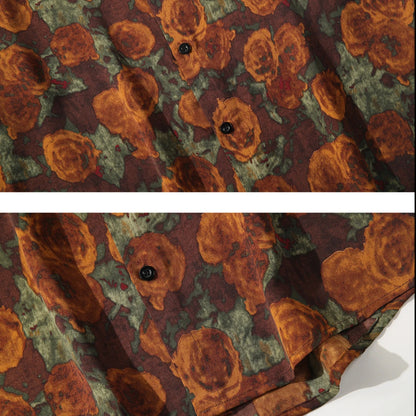 Brown Floral Print Shirt