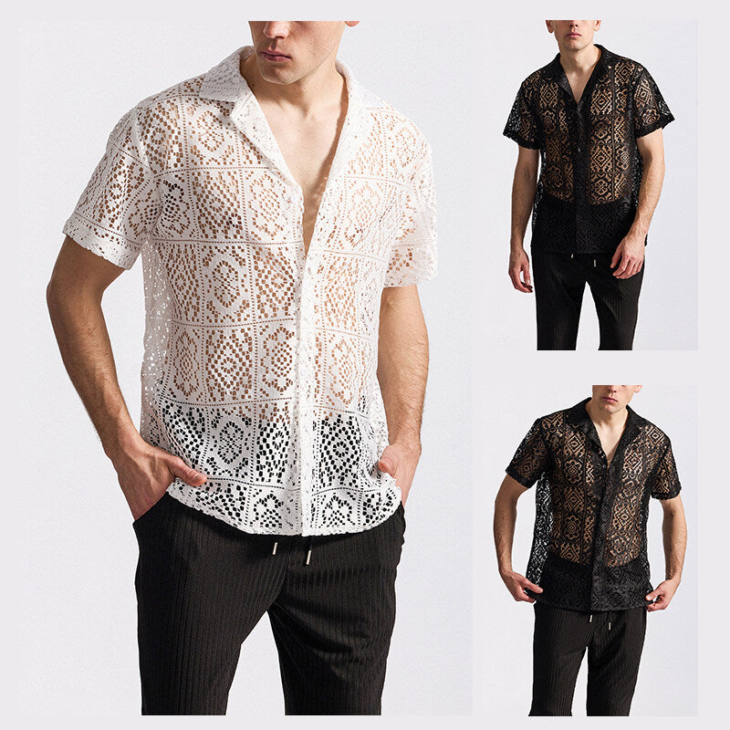 Hollow Out Pattern Casual Shirt