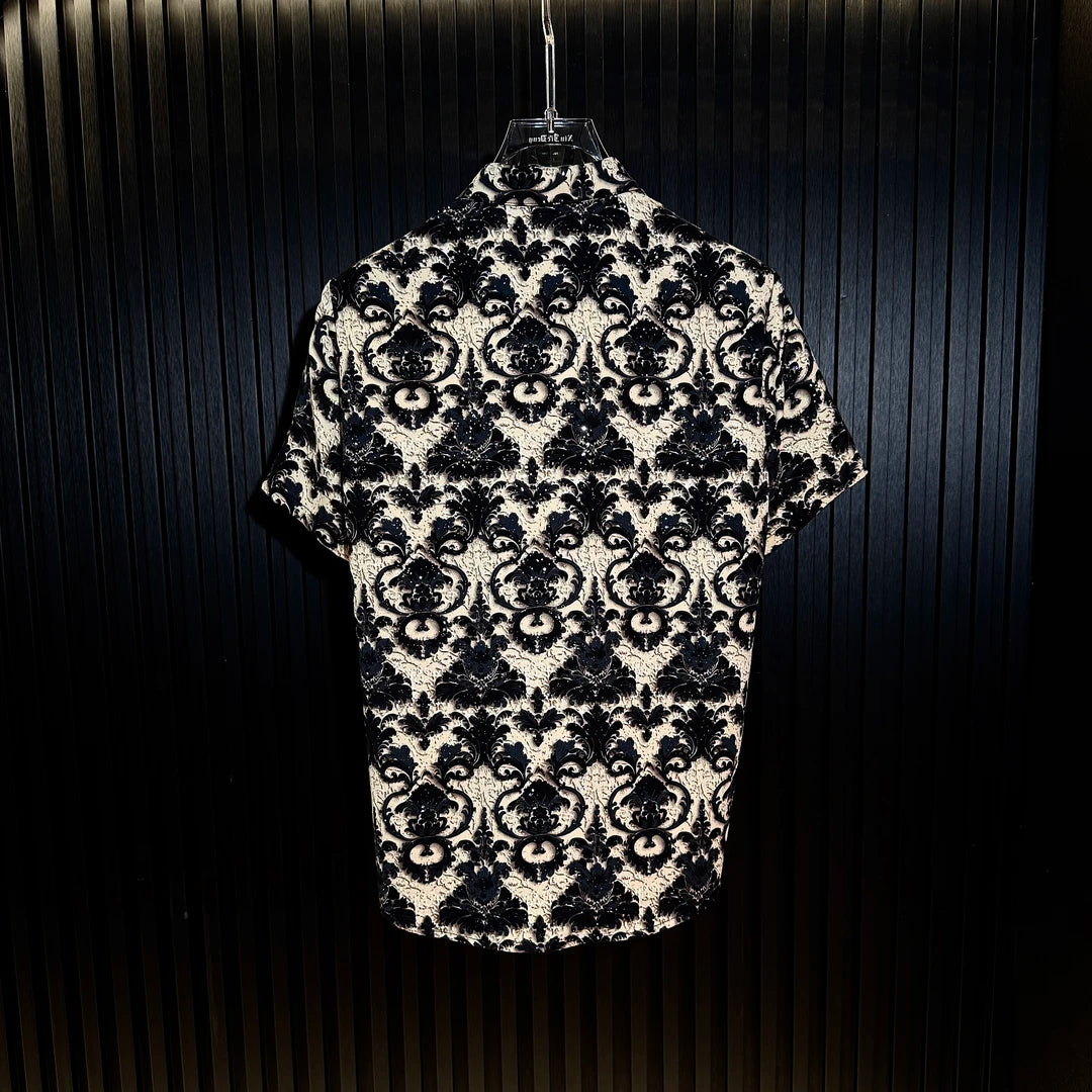 Baroque Ornate Pattern Button-Up