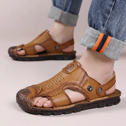 Leather Closed Toe Sandals
