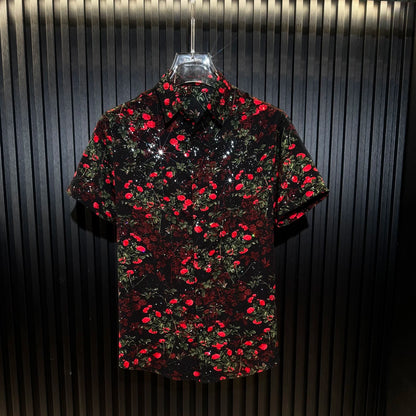 Rose Bouquet Rhinestone Shirt