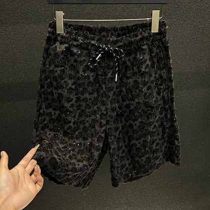 Leopard Print Sequin Two Piece Set