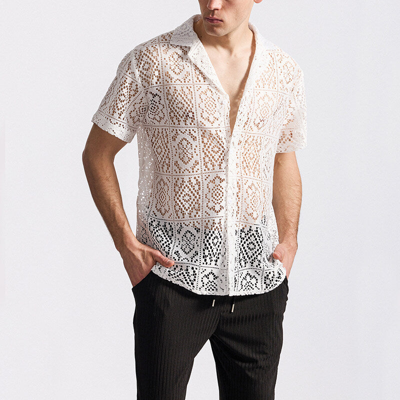 Hollow Out Pattern Casual Shirt