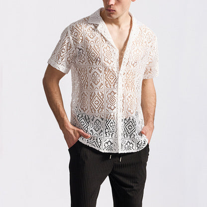 Hollow Out Pattern Casual Shirt