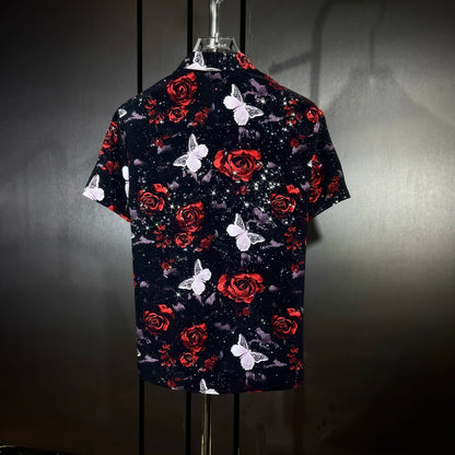 Butterfly & Rose Rhinestone Shirt