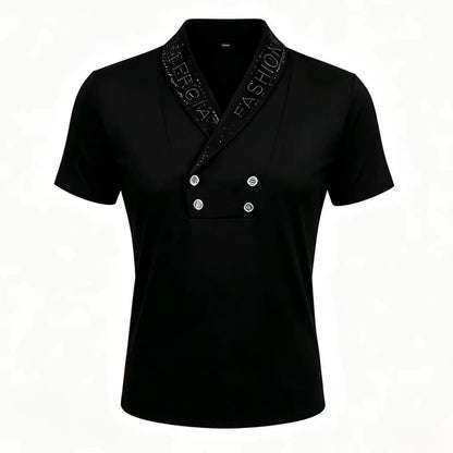 Shiny Diamond Turn-down Collar Fashion Shirt
