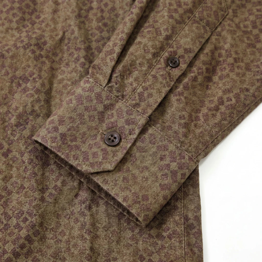 Luxury Brown Square Pattern Shirt