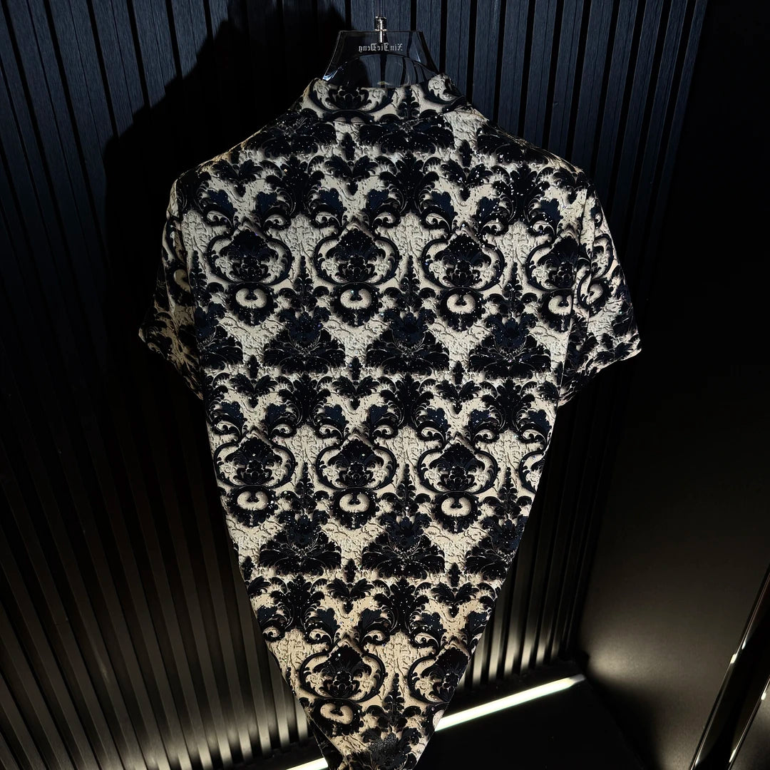 Baroque Ornate Pattern Button-Up