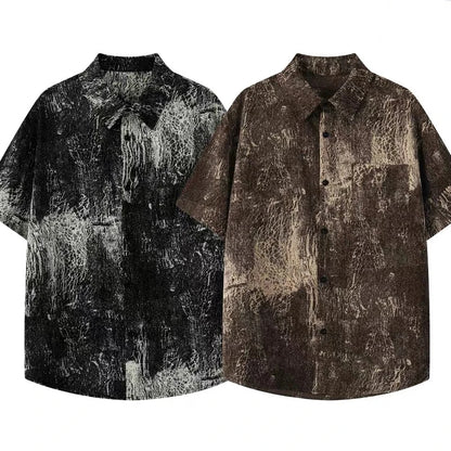 Retro Black And White Cracked Shirt