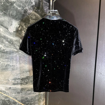 Star Gradient Collar Polo Shirt