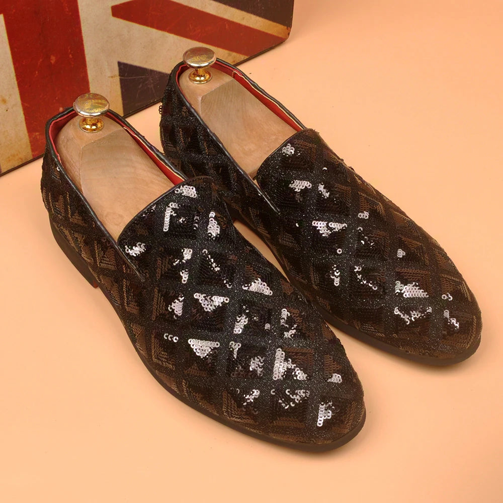 Square Sequin Loafers