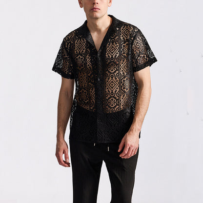 Hollow Out Pattern Casual Shirt