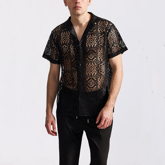 Hollow Out Pattern Casual Shirt