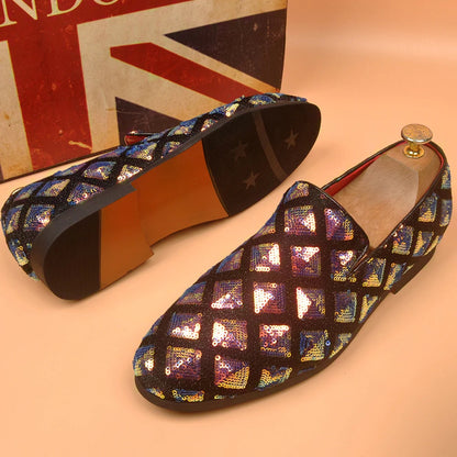 Square Sequin Loafers