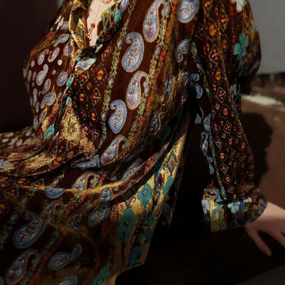 Silk paisley hip-hop shirt