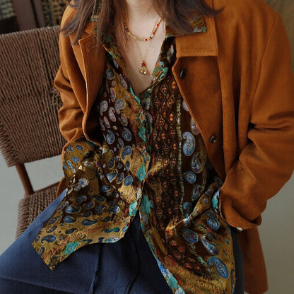 Silk paisley hip-hop shirt