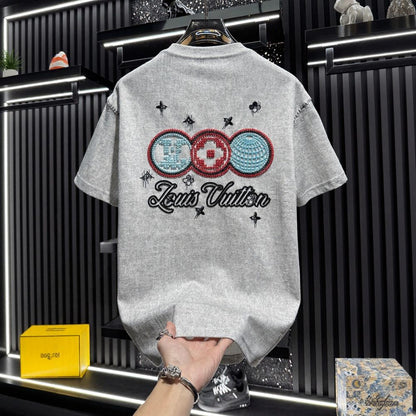 Luxury Embroidered Ripped Short-Sleeve T-Shirt