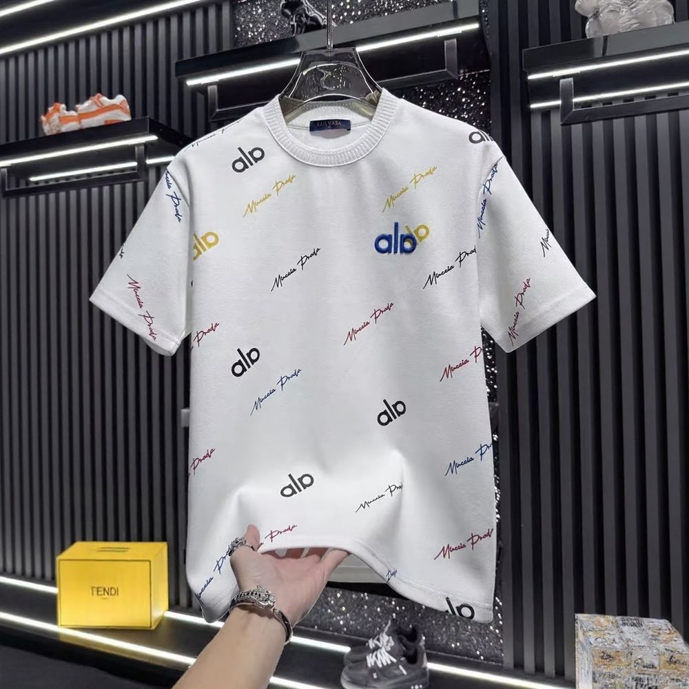 Embroidered Print Crew Neck Short Sleeve