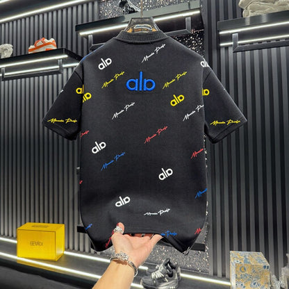 Embroidered Print Crew Neck Short Sleeve