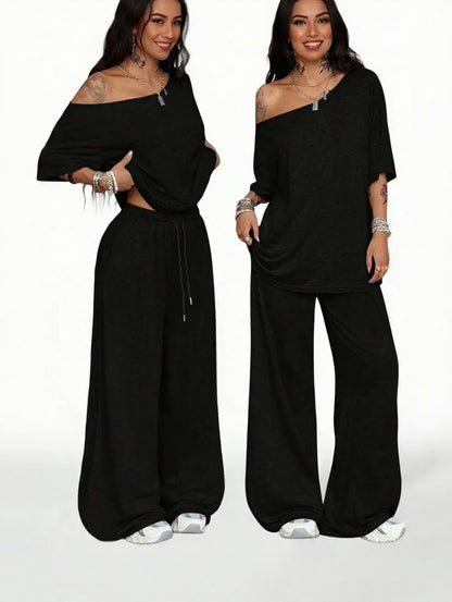 Casual Sports One Shoulder 2 Piece Set