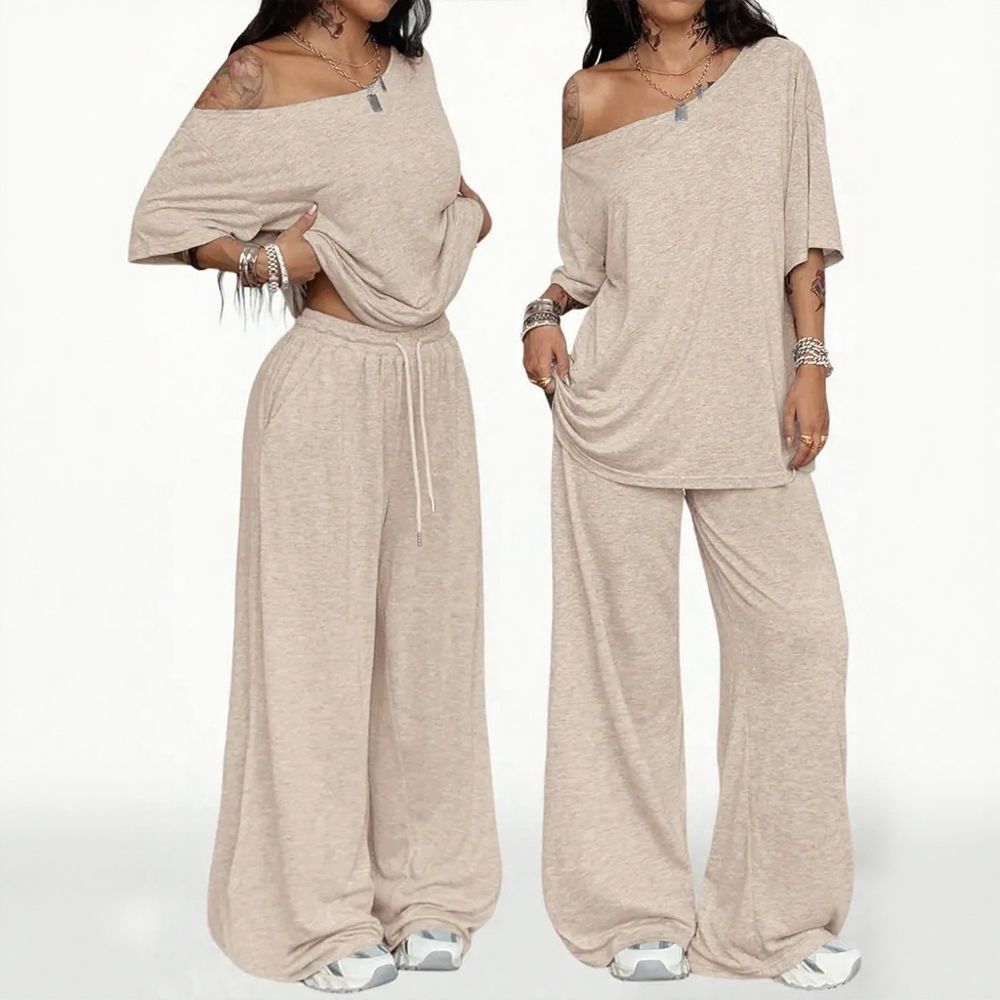 Casual Sports One Shoulder 2 Piece Set
