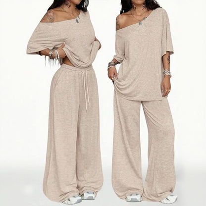 Casual Sports One Shoulder 2 Piece Set