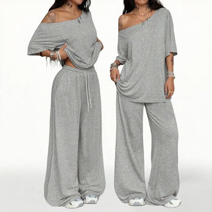 Casual Sports One Shoulder 2 Piece Set
