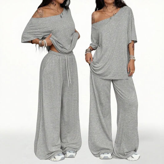 Casual Sports One Shoulder 2 Piece Set