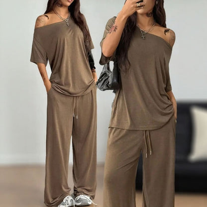 Casual Sports One Shoulder 2 Piece Set