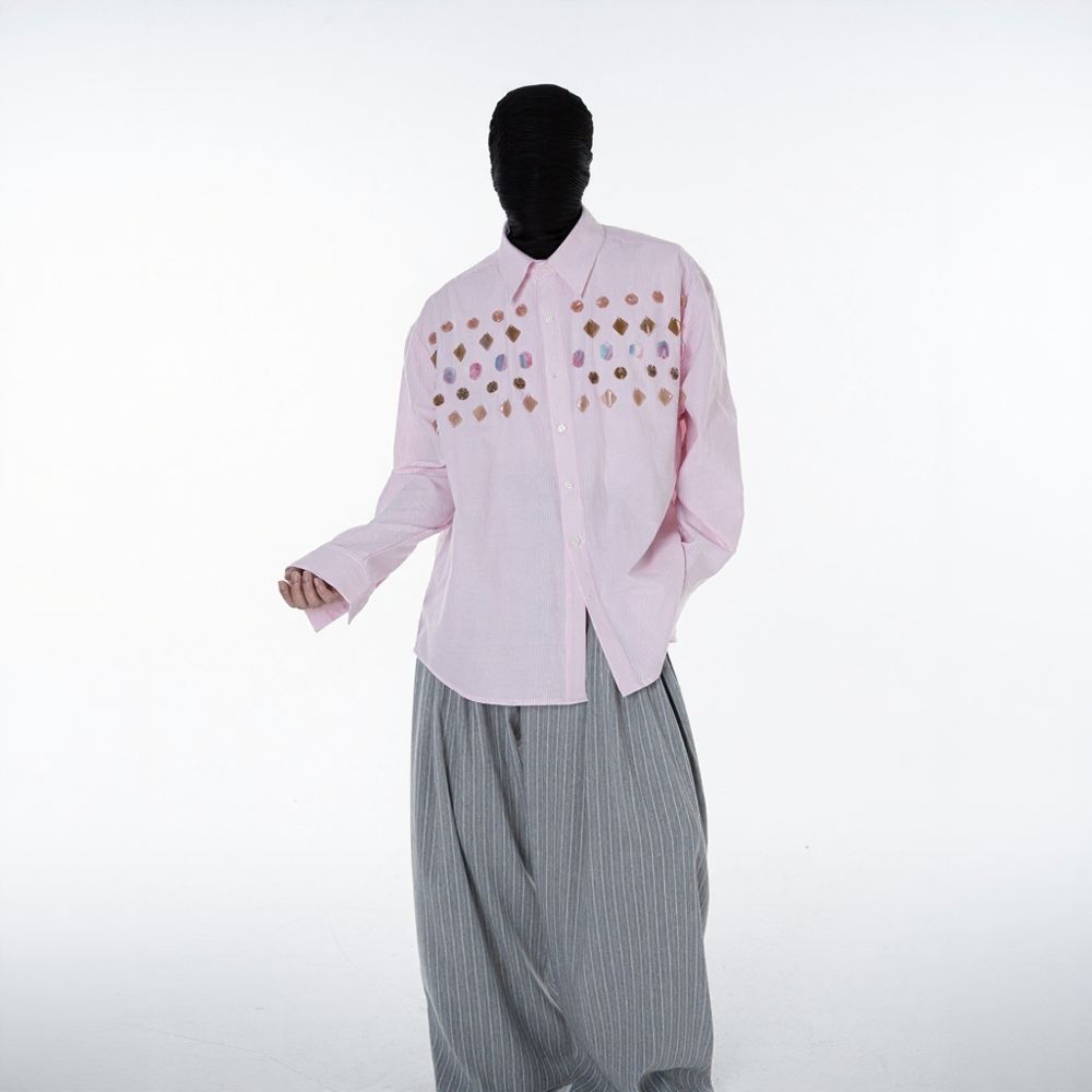 Faux Jewel Accent Shirt