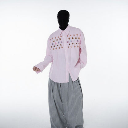 Faux Jewel Accent Shirt