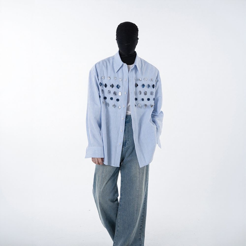 Faux Jewel Accent Shirt