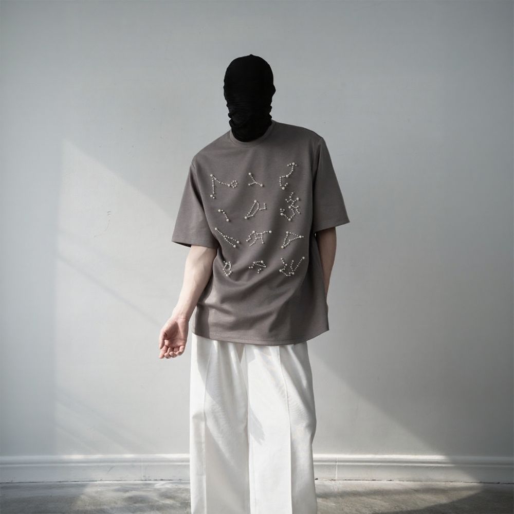 Constellation Beaded Short Sleeve Top