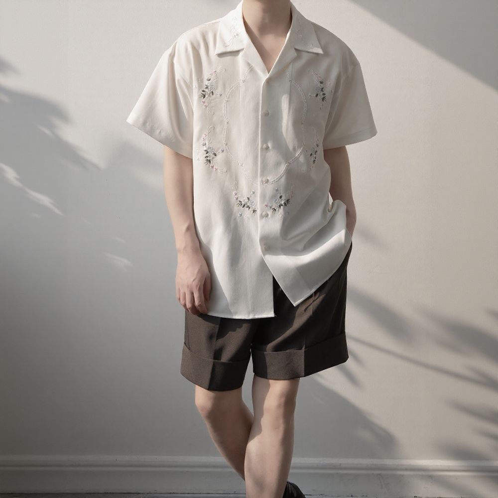 Subtle Embroidered Pattern Shirt