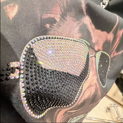 Doberman Rhinestone Short Sleeve Top