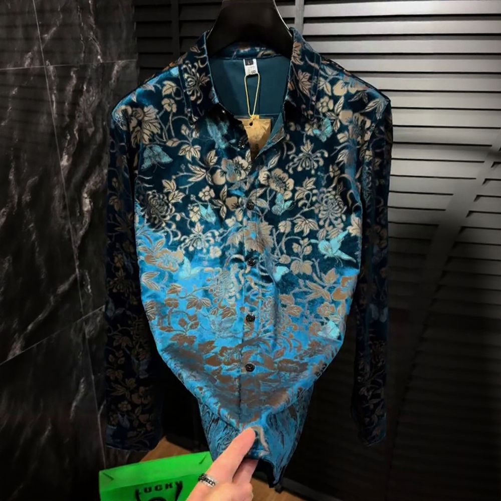 Blue Floral Cluster Shirt