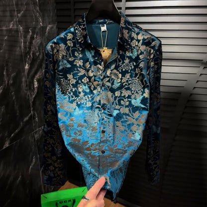 Blue Floral Cluster Shirt