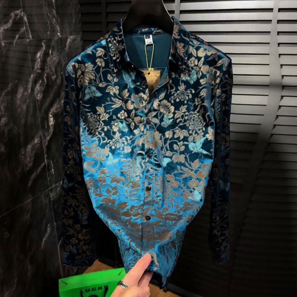 Blue Floral Cluster Shirt