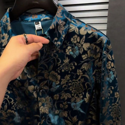Blue Floral Cluster Shirt