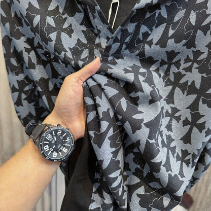 Cross Embroidered Hooded Short Sleeve