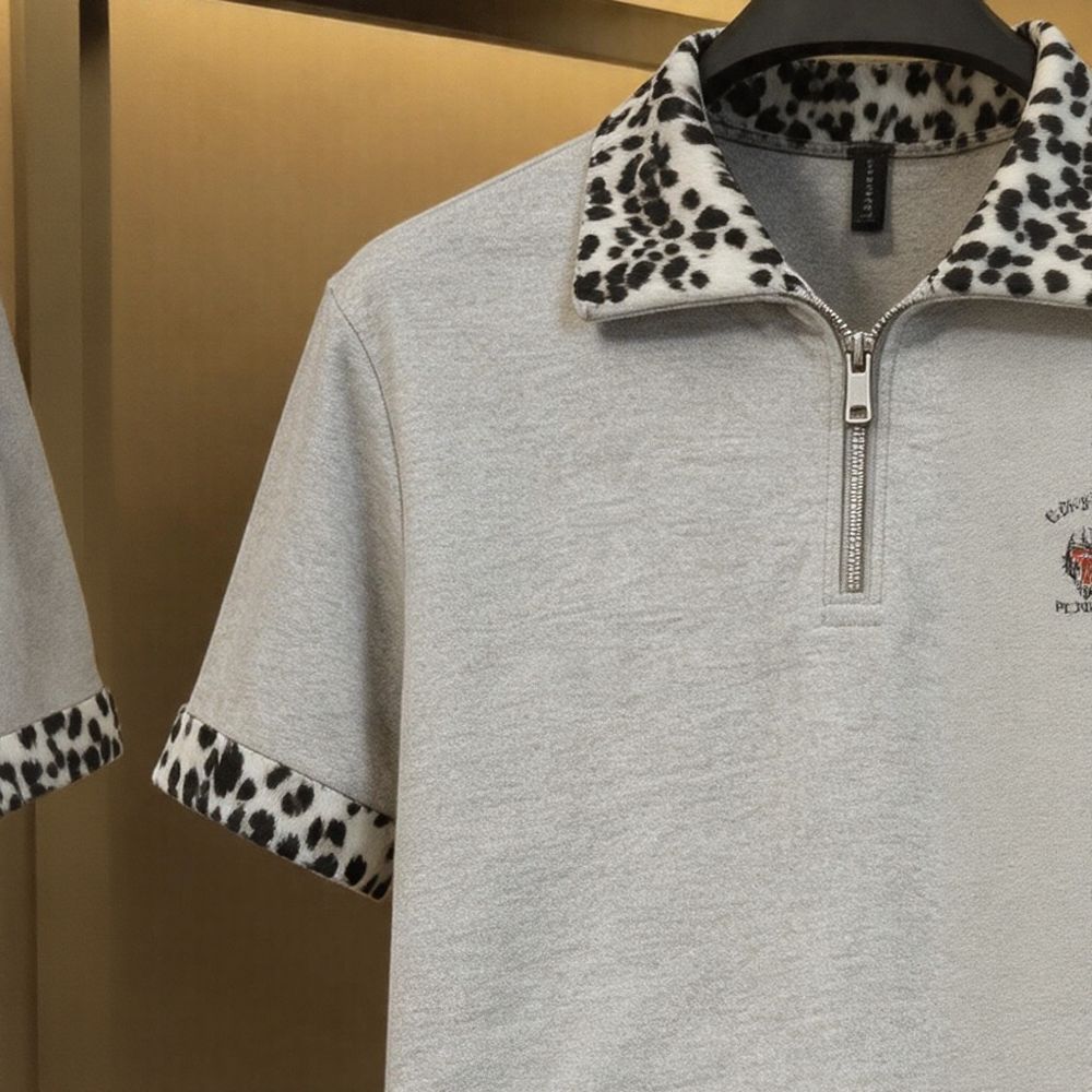 Leopard Collar Polo Shirt