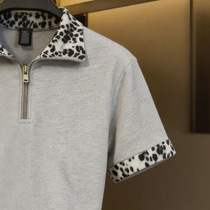 Leopard Collar Polo Shirt