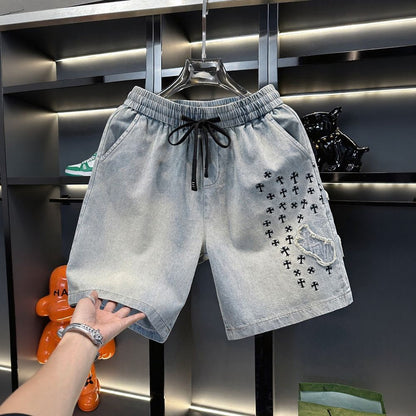 Cross Vintage Denim Five-Point Shorts