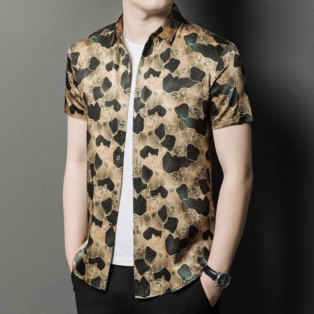 Leaf & Mesh Pattern Luxury Shirt