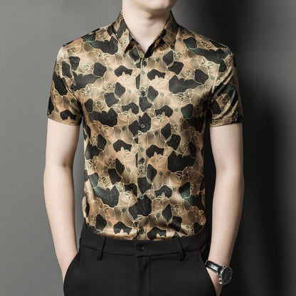 Leaf & Mesh Pattern Luxury Shirt