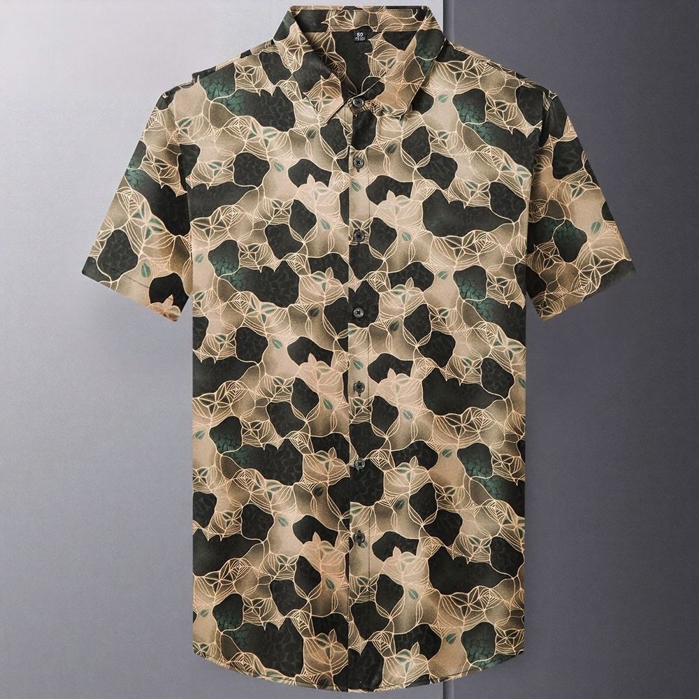 Leaf & Mesh Pattern Luxury Shirt