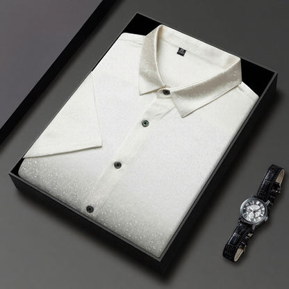 Solid Color Subtle Pattern Business Luxury Shirt