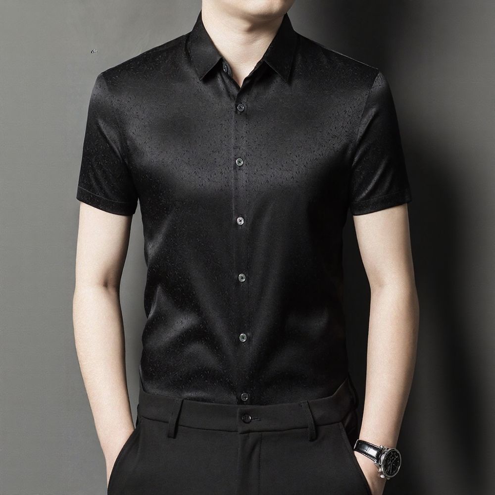 Solid Color Subtle Pattern Business Luxury Shirt