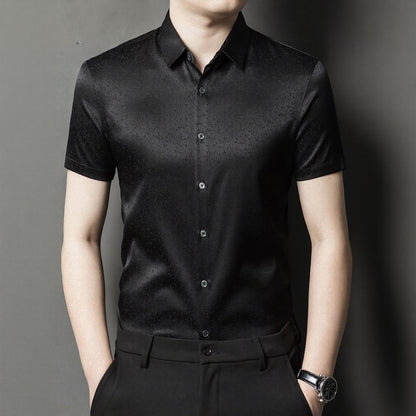 Solid Color Subtle Pattern Business Luxury Shirt