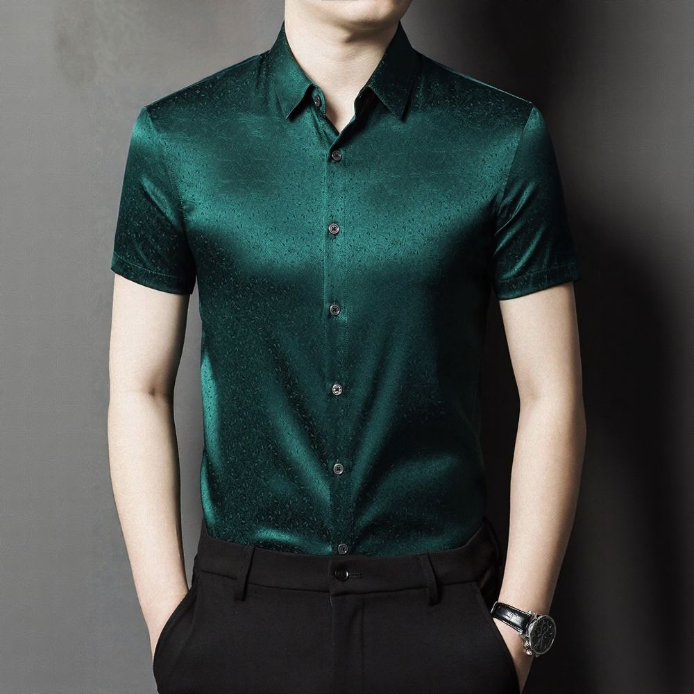 Solid Color Subtle Pattern Business Luxury Shirt